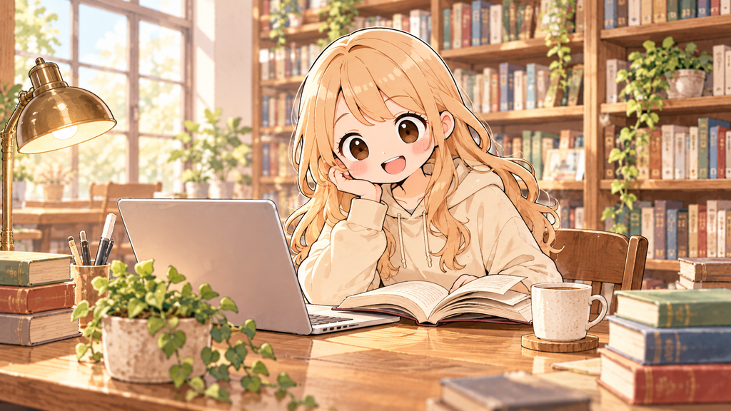 図書館でPC作業