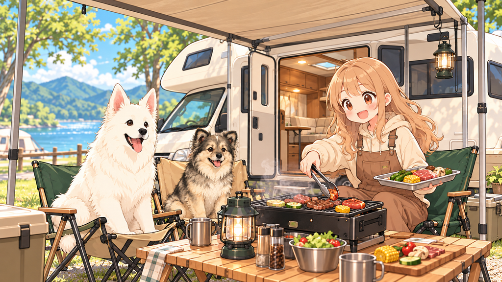 無料キャンプ場でBBQ